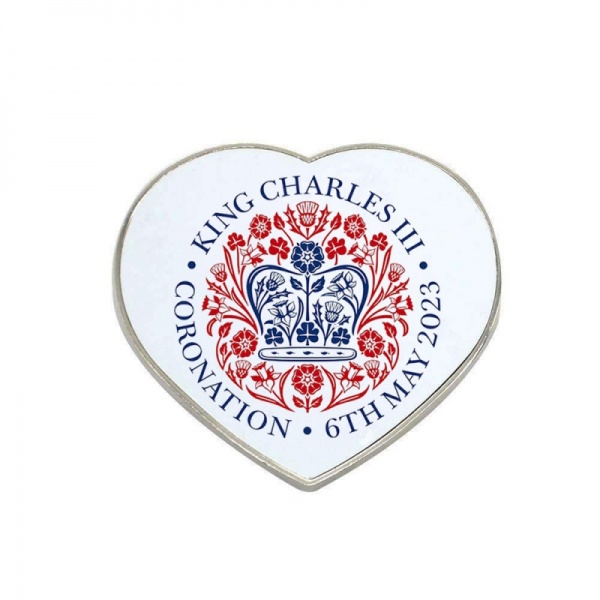King Charles III Coronation Commemorative Metal Heart Fridge Magnet